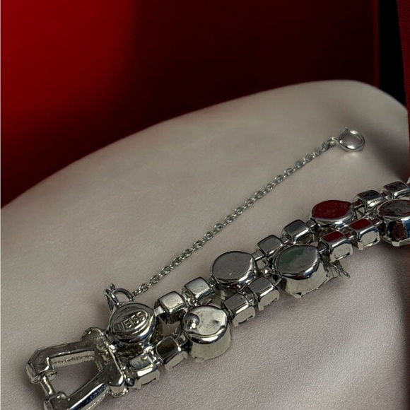Albert Weiss Vintage Silver Rhodium Crystal Bracelet 7-1/8” - Picture 11 of 14